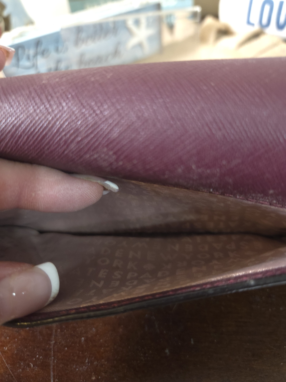EUC Kate Spade Plum Saffiano Crossbody Wallet - Picture 3 of 7